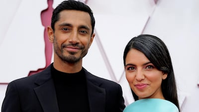 Riz Ahmed and Fatima Farheen Mirza arrive to the Oscars red carpet for the 93rd Academy Awards in Los Angeles, California, US, April 25, 2021. Reuters
