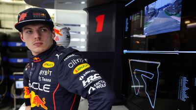 Max Verstappen of the Netherlands and Oracle Red Bull Racing looks on in the garage during Day One of F1 Testing at Bahrain International Circuit on March 10, 2022. Getty Images