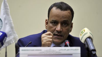 UN special envoy Ismail Ould Cheikh Ahmed, pictured above, said Houthi representatives and their allies had said a ceasefire was necessary. AFP Photo