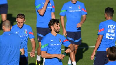 Manolo Gabbiadini during training in Florence. Getty