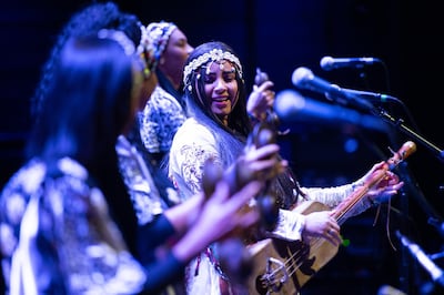 Asmaa Hamzoui and Bnat Timbuktu perform at Oslo World on October 31, 2019. Oslo Norway. Courtesy: Lars Opstad/Oslo World