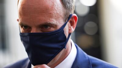 File photo: Britain's Foreign Secretary Dominic Raab leaves 10 Downing Street, in London, Britain, April 27, 2021. Reuters