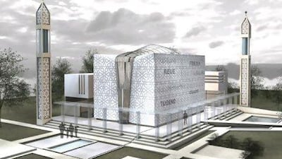 The design for the eco-mosque in Norderstedt with wind turbines in its two minarets. Photo courtesy AGP Architect Selcuk Unyilmaz.