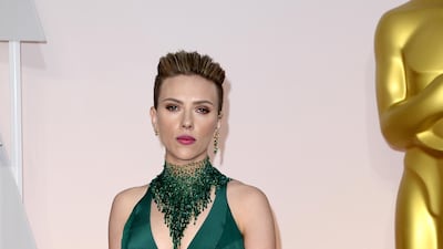 Scarlett Johansson, in Versace, arrives for the 87th annual Academy Awards at the Dolby Theatre in Hollywood, California, on February 22, 2015. EPA