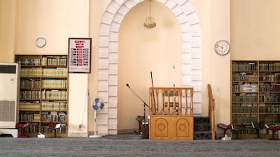 Al Emam Al Nawawi Mosque. An architectural walk on Saturday explored spaces of coexistence around Al Qasimiyah neighborhood in Sharjah. The journey followed the path of the recently launched publication 'In Search if Spaces of Coexistence: An Architect’s Journey'. Photo: Reem Mohammed/The National