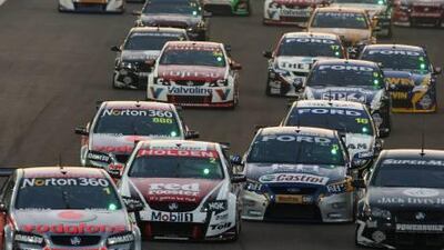Participants of the Day 2 of the Aussie V8 Supercars at Yas Marina Circuit in Abu Dhabi.