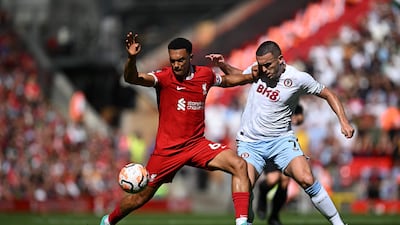 DF: Trent Alexander-Arnold (Liverpool): Allowed by Aston Villa to play to his attacking strengths, the England full-back's full range of passing was on display as Liverpool ran out 3-0 winners. Got the assist for Dominik Szoboszlai's stunning opener and started the move for the Matty Cash own goal with a delightful long ball in behind. AFP