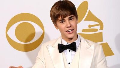 Bieber at the Grammy Awards.