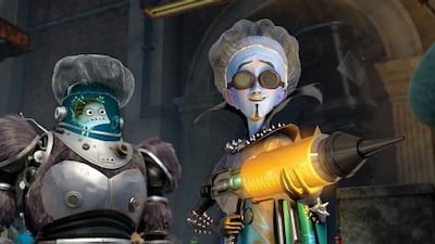 Minion (David Cross) and Megamind (Will Ferrell) prepare to create a new super hero in DreamWorks Animation's MEGAMIND to be released by Paramount on November 5th. Photo credit: Courtesy of DreamWorks Animation Megamind ? & ? 2010 DreamWorks Animation LLC. All Rights Reserved.