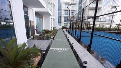 The running track and padel court