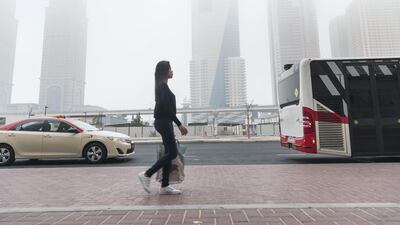 A foggy morning in Dubai.