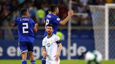 Argentina's Lionel Messi during the match. Reuters