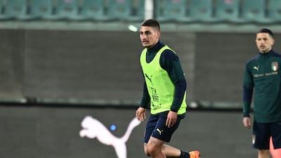 Marco Verratti in action during Italy training. Getty Images