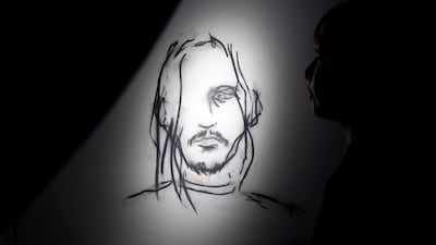 An artwork by Johnny Depp for the exhibition 'A Bunch of Stuff' in Tokyo, Japan. EPA