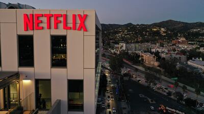 Netflix office in Hollywood, California. Netflix shares plunged 35 per cent after the company reported declining subscriber numbers. AFP