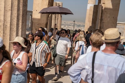 More than 3 million people visited the ancient Acropolis hill last year, according to Greece's statistics authority. AP