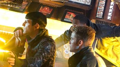 Zachary Quinto and Chris Pine. Scenes from Star Trek Into Darkness, 2013. credit: Courtesy Paramount