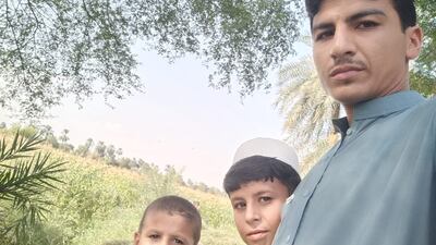 Yasir Ahmed, Mamoor Khan's eldest son, with his younger brothers.