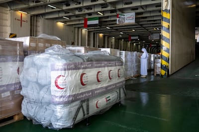 The aid will arrive during Ramadan. Ahmed Ramzan / The National