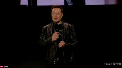 Mr Musk addresses the crowd