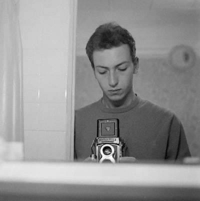 Photographer David Jazay with the Rolleiflex T camera in 1984, two years after he first came to Ireland. David Jazay