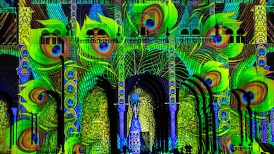 A detail during the Sharjah Light Festival's opening night. Reem Mohammed / The National