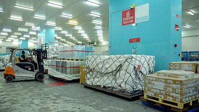 Emirates SkyCargo has transported more than 75m Covid-19 vaccine doses and aims for 100m by June-end. Courtesy Emirates SkyCargo.
