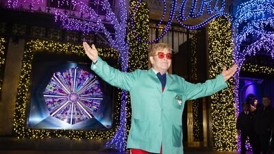 Sir Elton at the Saks unveiling. BFA for Saks / Michael Blanchard