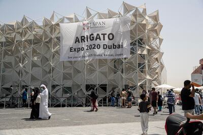 The Dubai Expo organisers handed over the flag to Japan during the closing ceremony. Antonie Robertson / The National