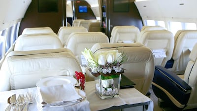 The inaugural Regal Rajasthan tour guests who be flown in one of Royal Jet’s fleet of Boeing Business Jets, such as this one above. Philip Cheung / The National
