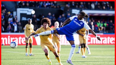 Isaac Buckley-Ricketts scores Macclesfield's second goal. PA