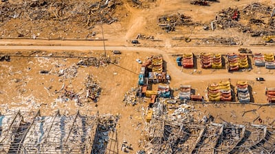 Destroyed grain silos at Beirut port. Photo: Rami Rizk