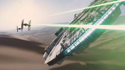 A scene from the film Star Wars: The Force Awakens. Film Frame / Disney / Lucasfilm via AP Photo