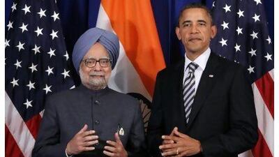 US President Barack Obama meets with India's Prime Minister Manmohan Singh on the sidelines of the Asean and East Asia summit in Bali Friday.