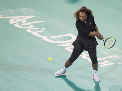 Serena Williams in action in Abu Dhabi in December 2017. AFP