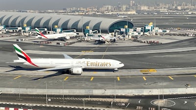 Emirates jets are seen on the tarmac at Dubai International Airport. Reuters / Abdel Hadi Ramahi / File Photo