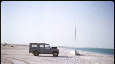 Abu Dhabi Corniche in the early 1960s, with the Beach Hotel circled left. Photo: David Riley.