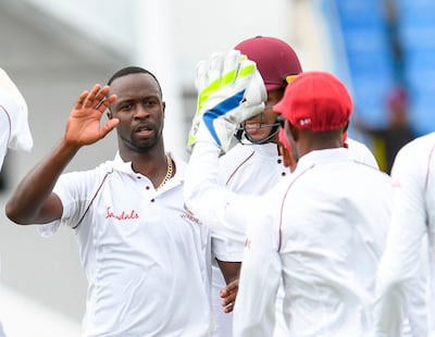 The return of Kemar Roach, left, is expected to bolster the West Indies pace attack for the Test series against India. AFP