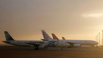 EgyptAir planes in Cairo. One of the airline's Boeing models was involved in a frightening incident in Jeddah on Sunday. Reuters
