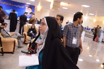 A HispanTV reporter in Iran. Getty Images