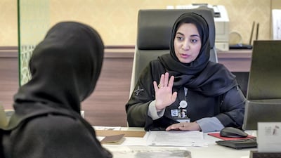 An Emirati woman visits Abu Dhabi Chamber of Commerce to register as an FNC candidate. Victor Besa / The National