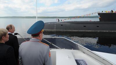 Russian President Vladimir Putin reviews the Northern Fleet in Severomorsk, Russia, 27 July 2014. EPA