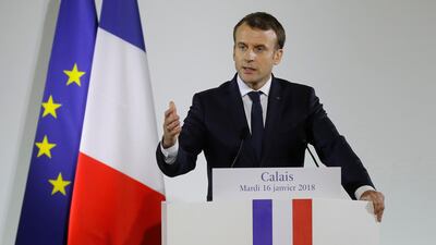 French President Emmanuel Macron said he would never allow a camp like the Jungle to appear again. Etienne Laurent/ EPA