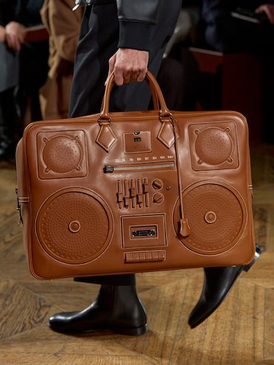 A playful boombox bag rendered in leather. Photo: Hermes