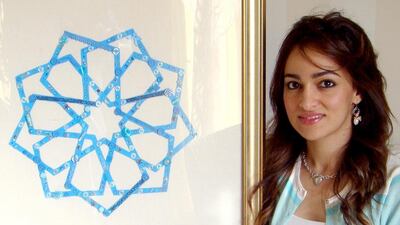 The artist Farida Talaat makes artworks using buttons. Courtesy Farida Talaat