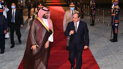 The Saudi prince began a two-day visit to Egypt on Monday. AFP
