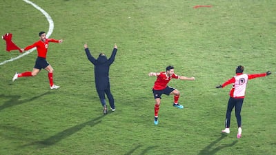 Al Ahly celebrate after beating Zamalek. AFP