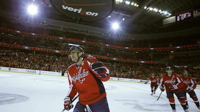 Washington Capitals forward Alex Ovechkin, of Russia, faces a busy year as he attempts to win both the Stanley Cup and an Olympic gold medal. Alex Brandon / AP Photo