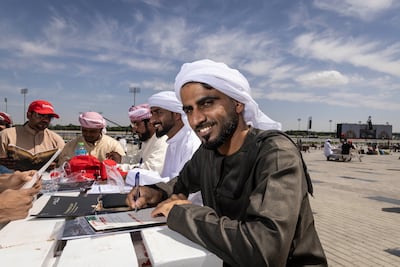 The 30th Dubai World Cup at Meydan Racecourse in Dubai. Faizullah and his family make their Pick selection. Antonie Robertson / The National
