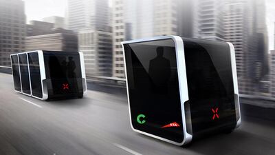 Above, an artist's concept of driverless pods. Courtesy Careem